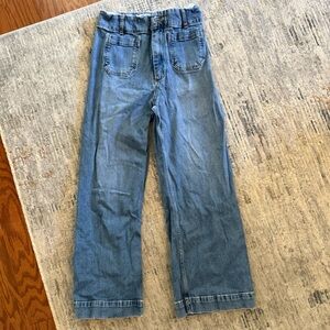 The Colette Crop High-Rise Wide-Leg Jeans by Maeve Size 27